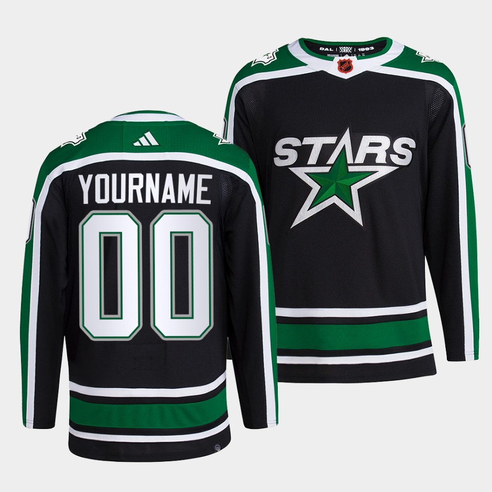 Dallas Stars Custom Reverse Black Jersey Dallas Stars Custom Reverse Black Jersey