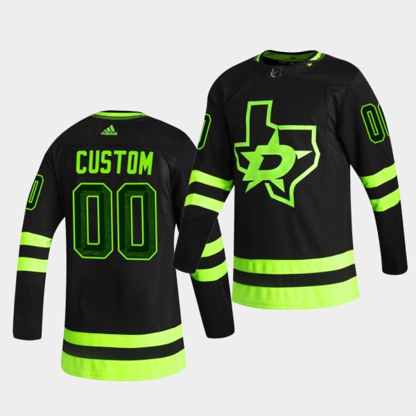 Dallas Stars Custom Third Blackout Black Jersey Dallas Stars Custom Third Blackout Black Jersey