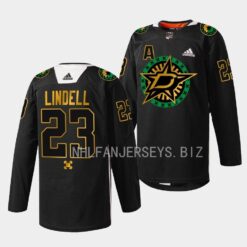 Dallas Stars Esa Lindell 2023 Black History Night Black Jersey