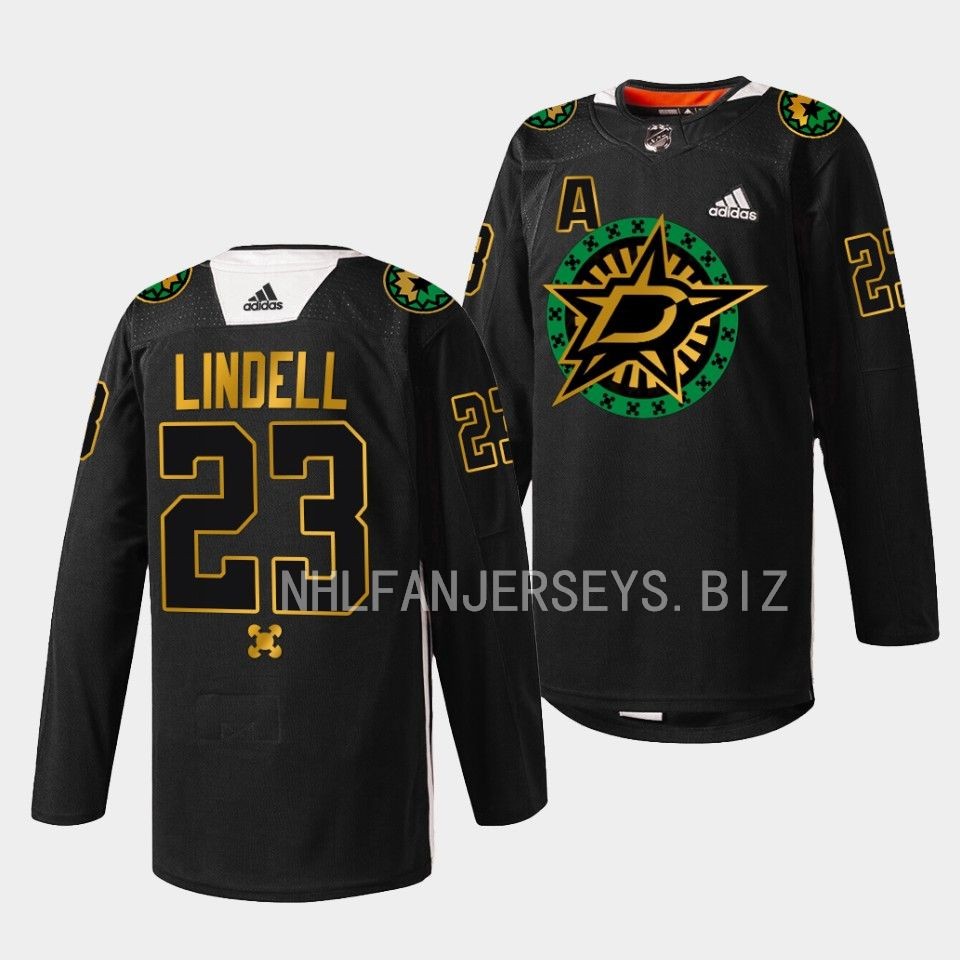 Dallas Stars Esa Lindell 2023 Black History Night Black Jersey Dallas Stars Esa Lindell 2023 Black History Night Black Jersey