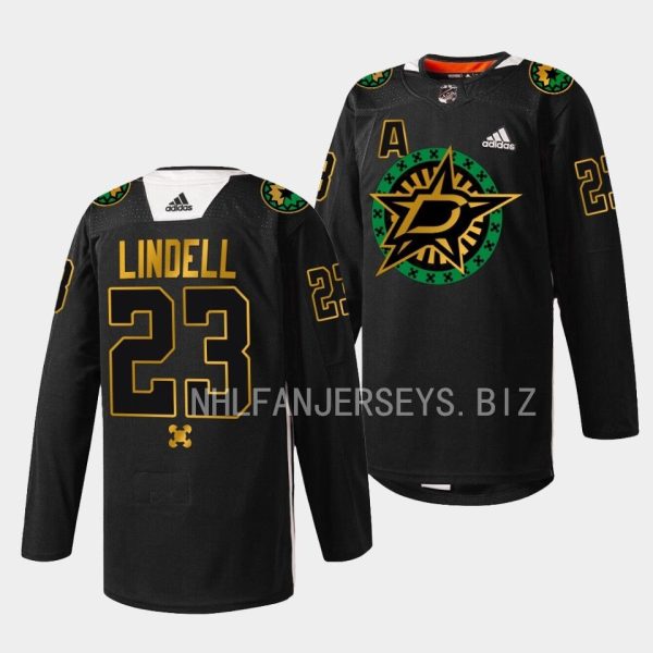 Dallas Stars Esa Lindell 2023 Black History Night Black Jersey Dallas Stars Esa Lindell 2023 Black History Night Black Jersey