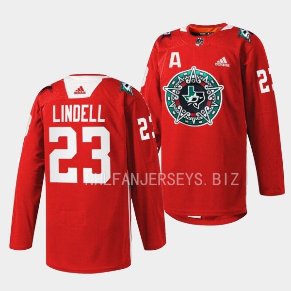 Dallas Stars Esa Lindell 2023 Noche Mexicana Red Jersey Dallas Stars Esa Lindell 2023 Noche Mexicana Red Jersey