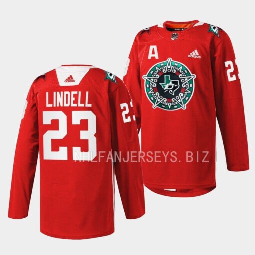 Dallas Stars Esa Lindell 2023 Noche Mexicana Red Jersey