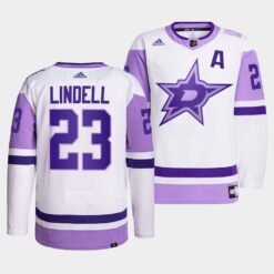 Dallas Stars Esa Lindell HockeyFightsCancer White Jersey