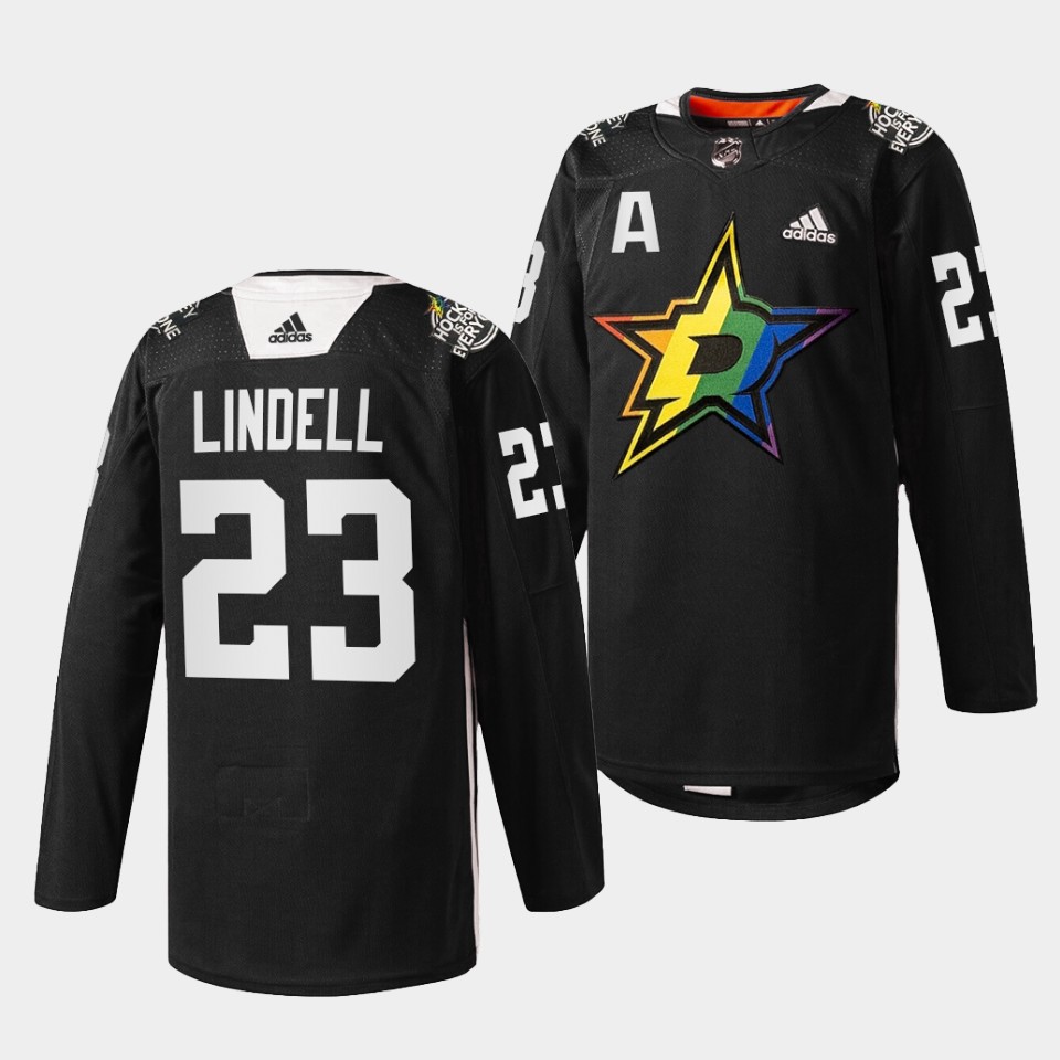 Dallas Stars Esa Lindell Pride Night Black Jersey Dallas Stars Esa Lindell Pride Night Black Jersey