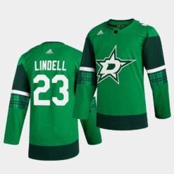 Dallas Stars Esa Lindell St. Patrick’s Day Player Green Jersey