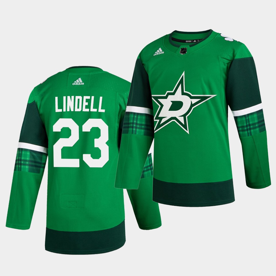 Dallas Stars Esa Lindell St. Patrick's Day Player Green Jersey Dallas Stars Esa Lindell St. Patrick's Day Player Green Jersey