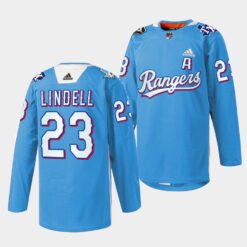 Dallas Stars Esa Lindell Texas Rangers Night Blue Jersey