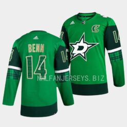 Dallas Stars Jamie Benn 2023 St. Patricks Day Green Jersey