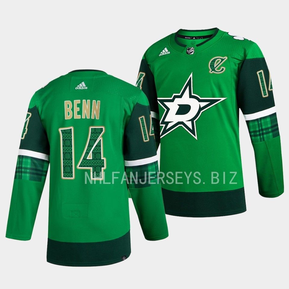 Dallas Stars Jamie Benn 2023 St. Patricks Day Green Jersey Dallas Stars Jamie Benn 2023 St. Patricks Day Green Jersey