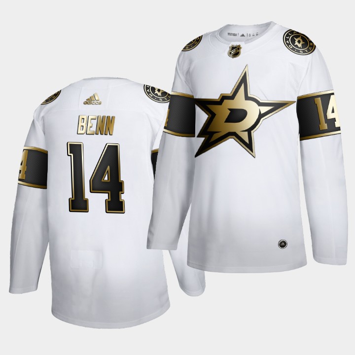 Dallas Stars Jamie Benn NHL Golden Edition White Limited Jersey Dallas Stars Jamie Benn NHL Golden Edition White Limited Jersey