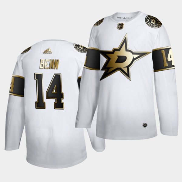 Dallas Stars Jamie Benn NHL Golden Edition White Limited Jersey Dallas Stars Jamie Benn NHL Golden Edition White Limited Jersey