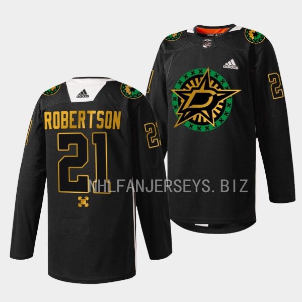 Dallas Stars Jason Robertson 2023 Black History Night Black Jersey Dallas Stars Jason Robertson 2023 Black History Night Black Jersey