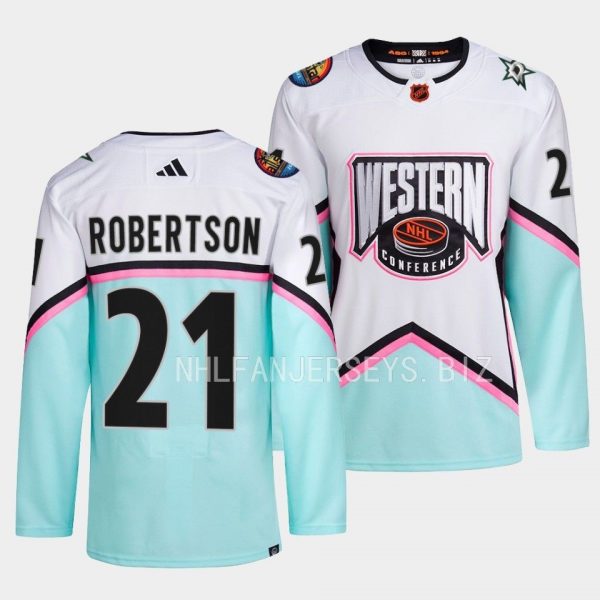 Dallas Stars Jason Robertson 2023 NHL All-Star Western Conference White Jersey Dallas Stars Jason Robertson 2023 NHL All-Star Western Conference White Jersey