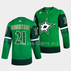 Dallas Stars Jason Robertson 2023 St. Patricks Day Green Jersey