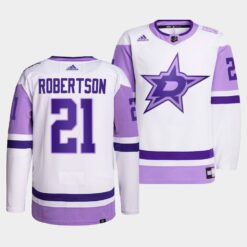 Dallas Stars Jason Robertson HockeyFightsCancer White Jersey