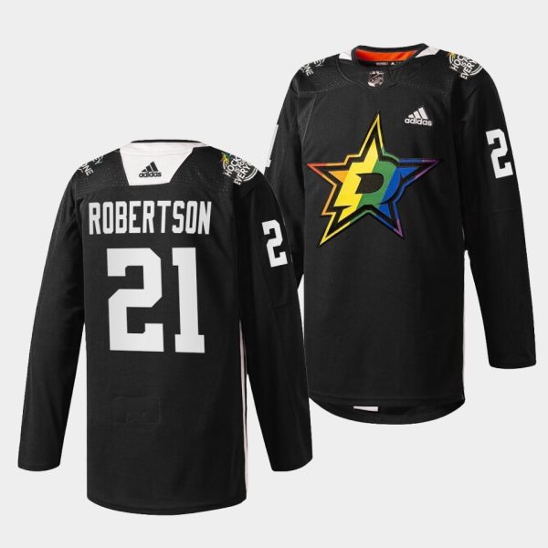 Dallas Stars Jason Robertson Pride Night Black Jersey Dallas Stars Jason Robertson Pride Night Black Jersey