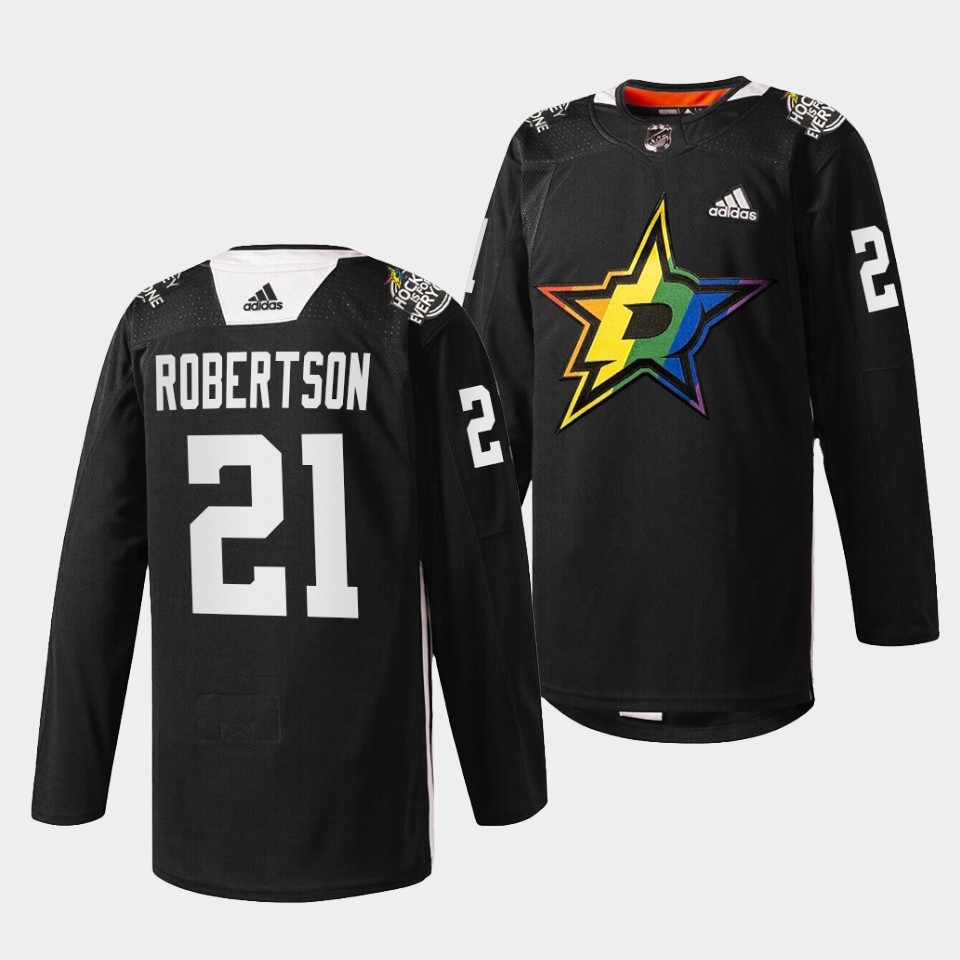 Dallas Stars Jason Robertson Pride Night Black Jersey Dallas Stars Jason Robertson Pride Night Black Jersey