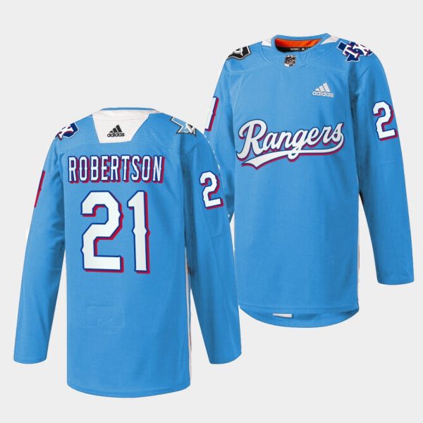 Dallas Stars Jason Robertson Texas Rangers Night Blue Jersey Dallas Stars Jason Robertson Texas Rangers Night Blue Jersey