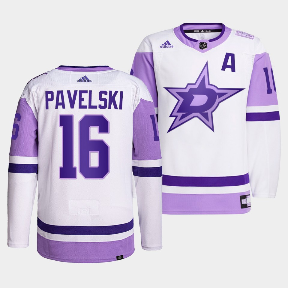 Dallas Stars Joe Pavelski HockeyFightsCancer White Jersey Dallas Stars Joe Pavelski HockeyFightsCancer White Jersey
