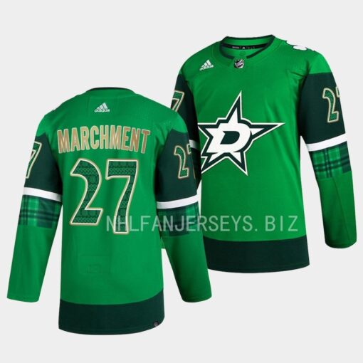 Dallas Stars Mason Marchment 2023 St. Patricks Day Green Jersey