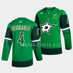 Dallas Stars Miro Heiskanen 2023 St. Patricks Day Green Jersey