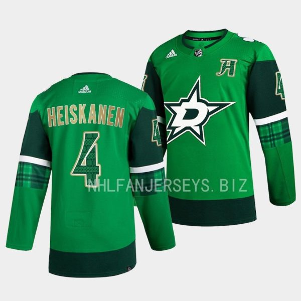 Dallas Stars Miro Heiskanen 2023 St. Patricks Day Green Jersey Dallas Stars Miro Heiskanen 2023 St. Patricks Day Green Jersey
