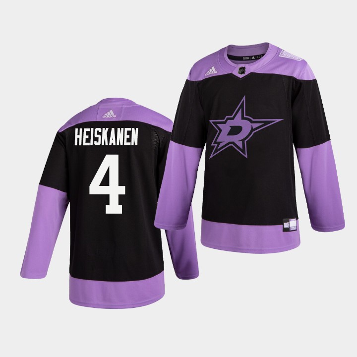 Dallas Stars Miro Heiskanen Hockey Fights Cancer Practice Jersey Dallas Stars Miro Heiskanen Hockey Fights Cancer Practice Jersey