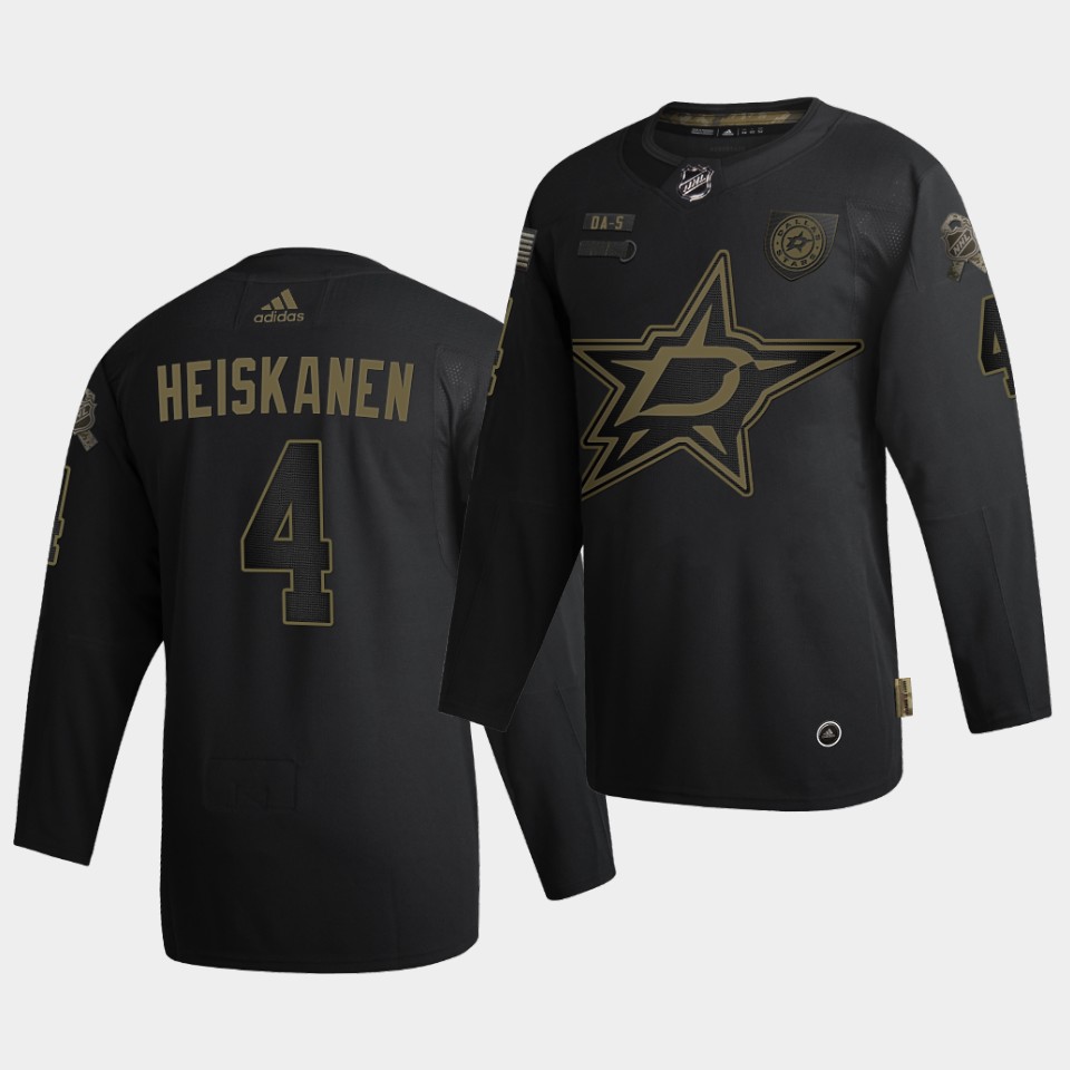 Dallas Stars Miro Heiskanen Salute To Service Black Jersey Dallas Stars Miro Heiskanen Salute To Service Black Jersey