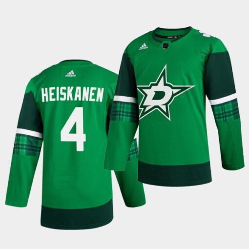 Dallas Stars Miro Heiskanen St. Patrick’s Day Player Green Jersey