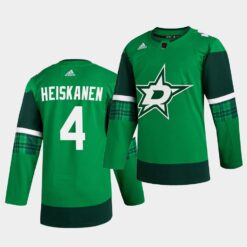 Dallas Stars Miro Heiskanen St. Patrick’s Day Player Green Jersey