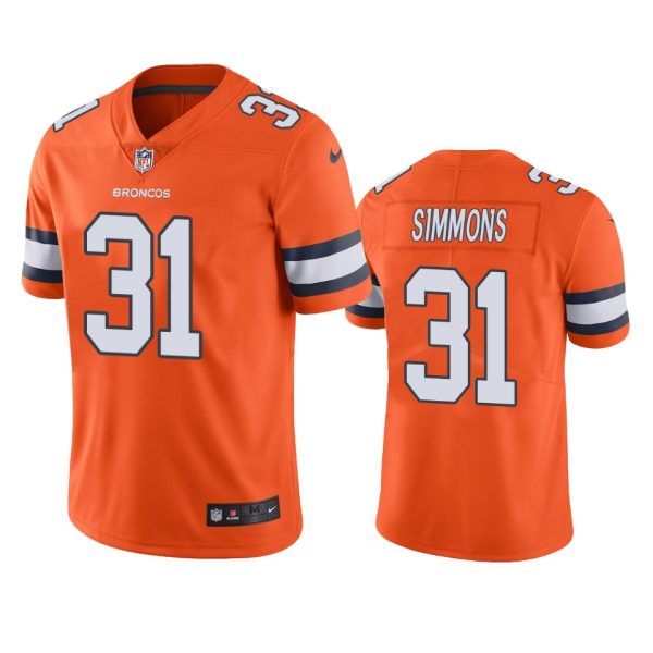 Denver Broncos Justin Simmons Orange Color Rush Limited Jersey Denver Broncos Justin Simmons Orange Color Rush Limited Jersey