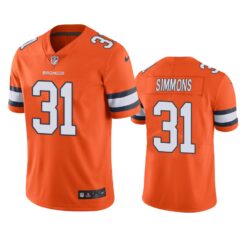 Denver Broncos Justin Simmons Orange Color Rush Limited Jersey