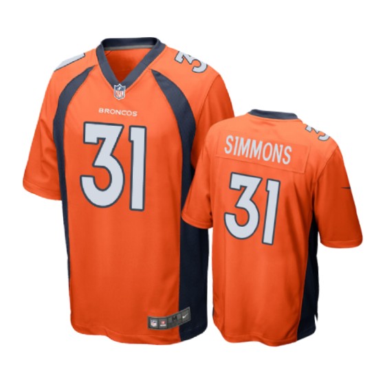 Denver Broncos Justin Simmons Orange Limited Jersey Denver Broncos Justin Simmons Orange Limited Jersey