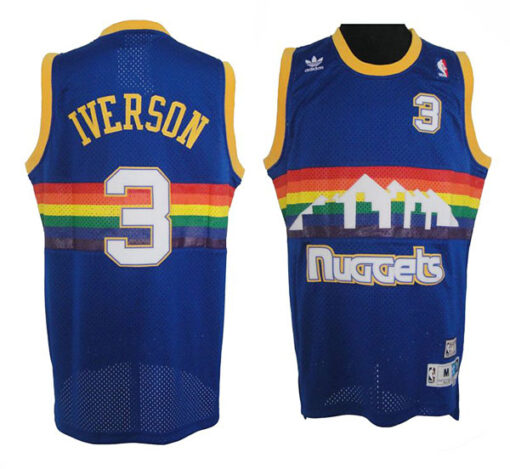Denver Nuggets Allen Iverson Blue Throwback Jersey