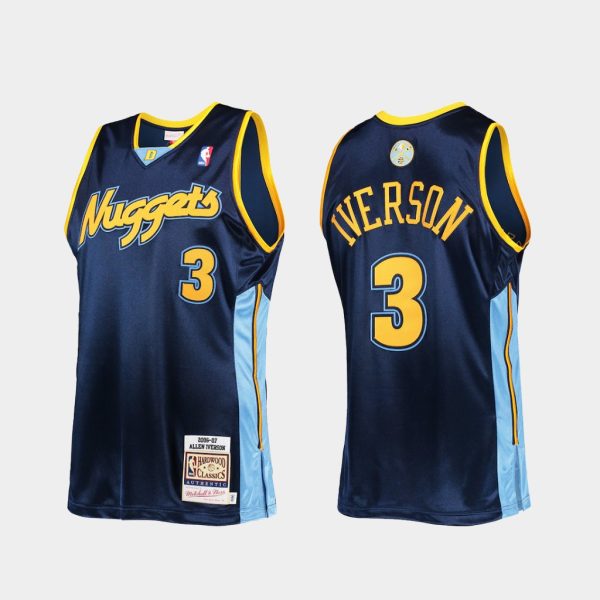 Denver Nuggets Allen Iverson Navy 2006-07 Throwback Jersey Denver Nuggets Allen Iverson Navy 2006-07 Throwback Jersey