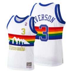 Denver Nuggets Allen Iverson White 1991 1992 Throwback Jersey