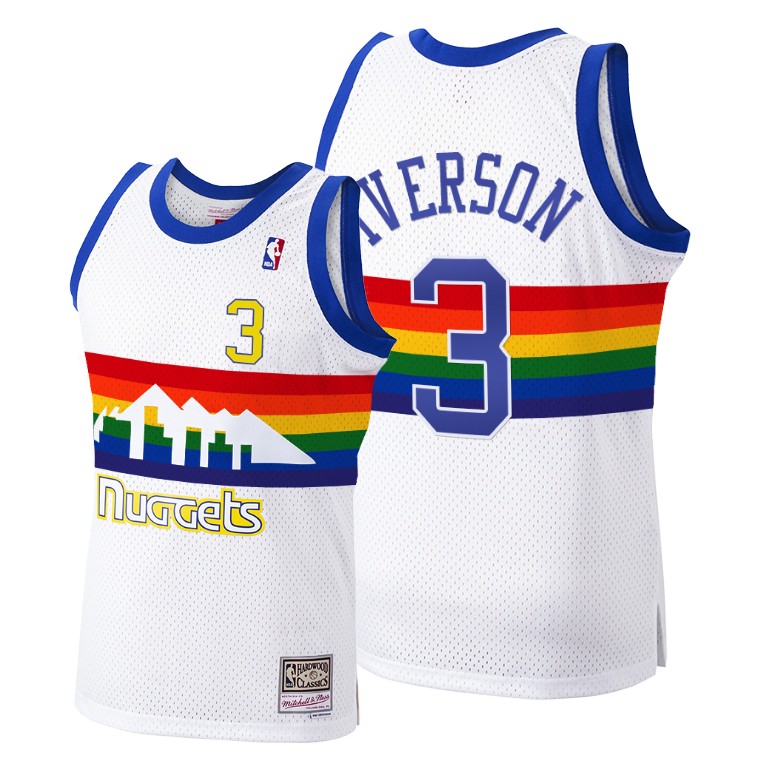 Denver Nuggets Allen Iverson White 1991 1992 Throwback Jersey Denver Nuggets Allen Iverson White 1991 1992 Throwback Jersey