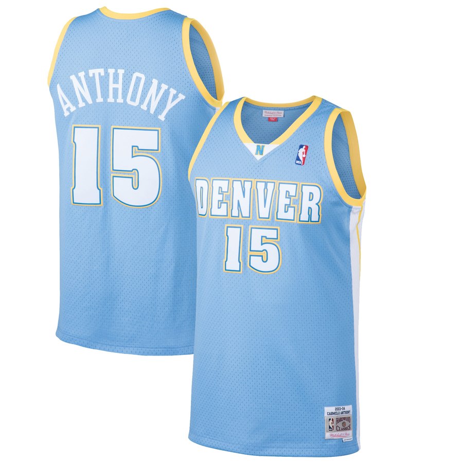 Denver Nuggets Carmelo Anthony Blue Throwback Jersey Denver Nuggets Carmelo Anthony Blue Throwback Jersey