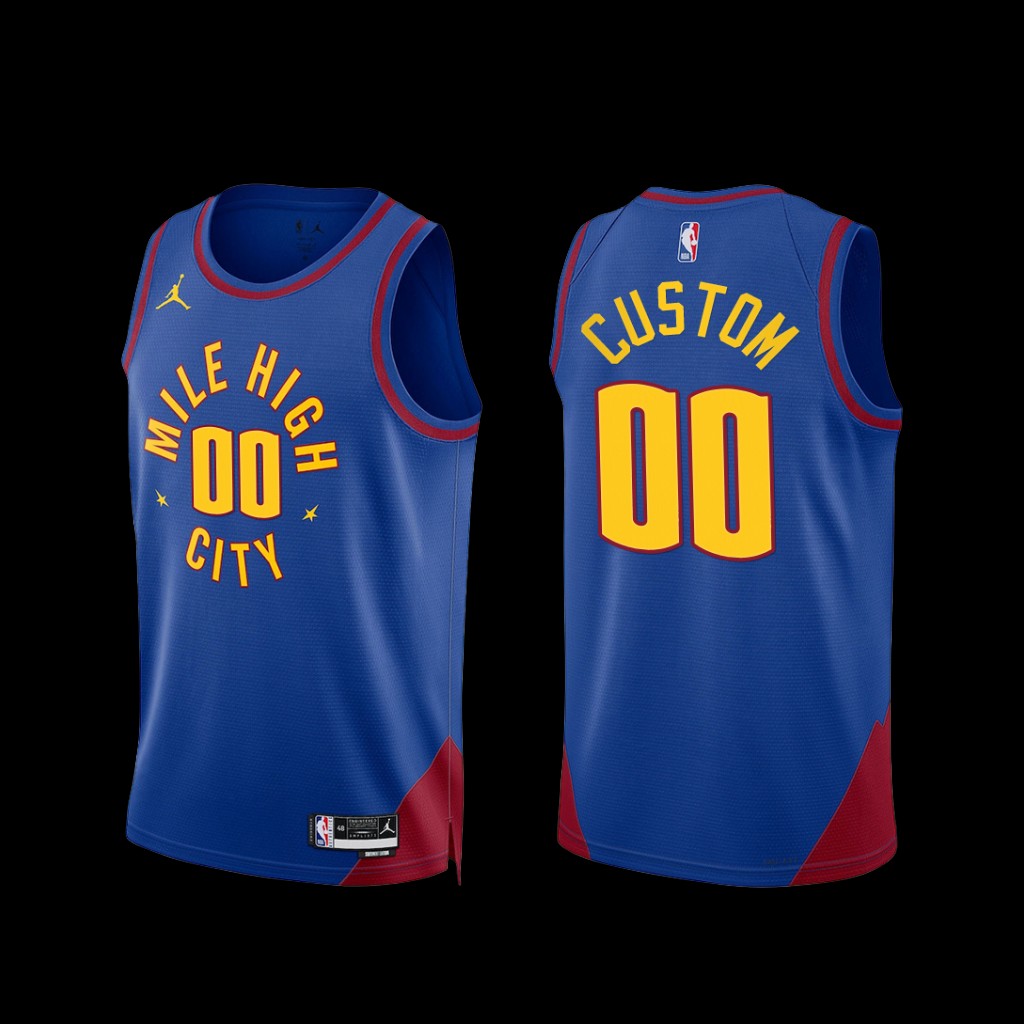 Denver Nuggets Custom 2022-23 Statement Edition Mile High City Jersey Blue Denver Nuggets Custom 2022-23 Statement Edition Mile High City Jersey Blue