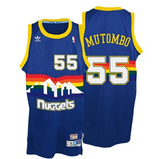 Denver Nuggets Dikembe Mutombo Blue Throwback Jersey