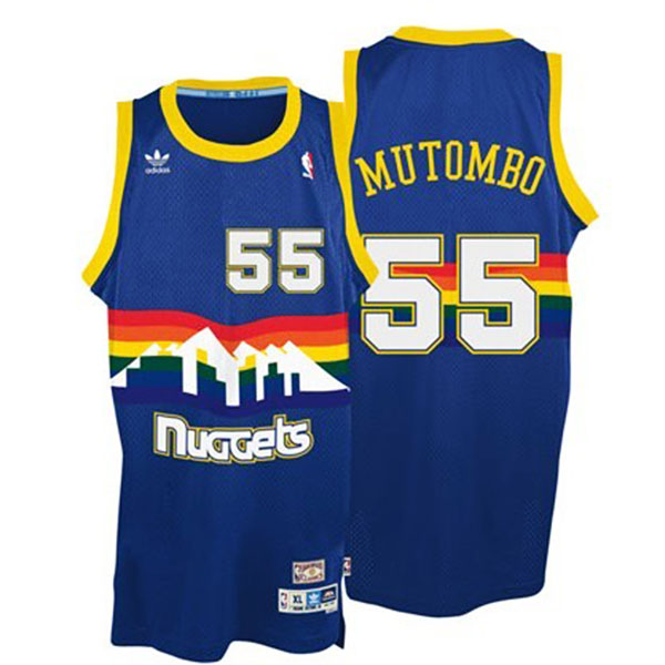 Denver Nuggets Dikembe Mutombo Blue Throwback Jersey Denver Nuggets Dikembe Mutombo Blue Throwback Jersey