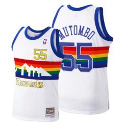 Denver Nuggets Dikembe Mutombo White 1991 1992 Throwback Jersey