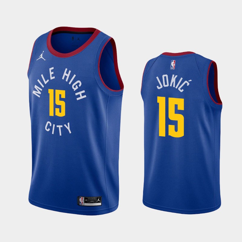 Denver Nuggets Nikola Jokic 2021 Blue Statement Jersey Denver Nuggets Nikola Jokic 2021 Blue Statement Jersey