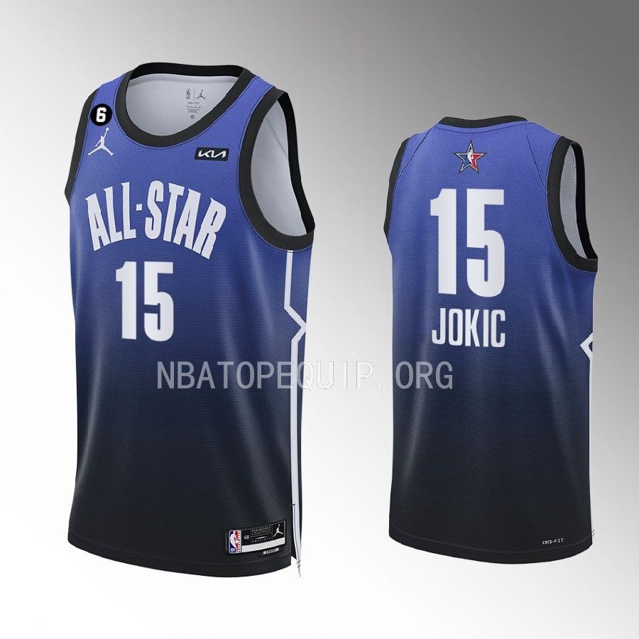 Denver Nuggets Nikola Jokic 2023 NBA All-Star Blue Jersey Denver Nuggets Nikola Jokic 2023 NBA All-Star Blue Jersey