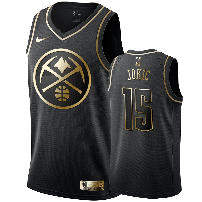 Denver Nuggets Nikola Jokic Black Golden Edition Jersey Denver Nuggets Nikola Jokic Black Golden Edition Jersey