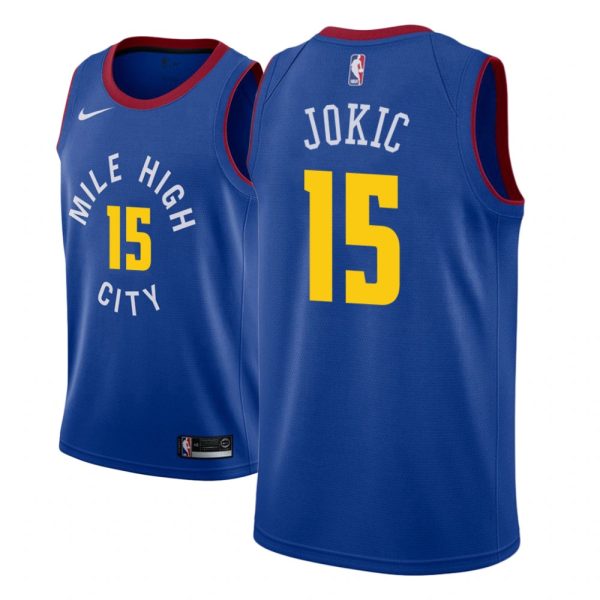 Denver Nuggets Nikola Jokic Blue Statement Jersey Denver Nuggets Nikola Jokic Blue Statement Jersey