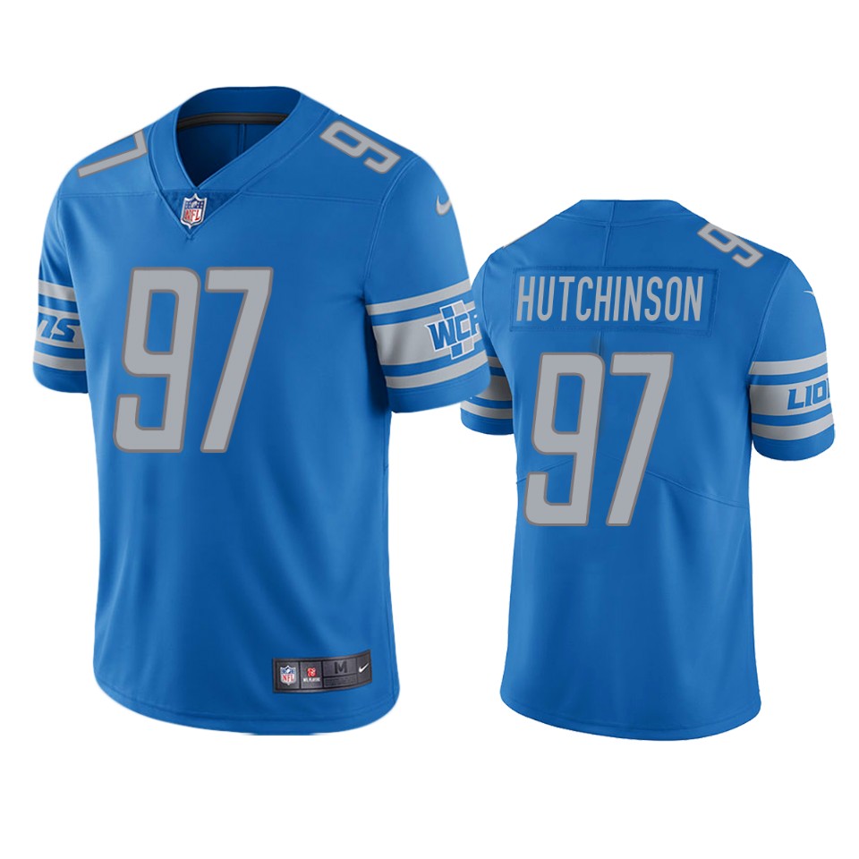 Detroit Lions Aidan Hutchinson Blue Limited Jersey Detroit Lions Aidan Hutchinson Blue Limited Jersey