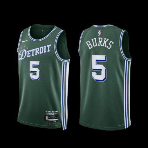 Detroit Pistons Alec Burks 2022-23 City Edition Jersey Green