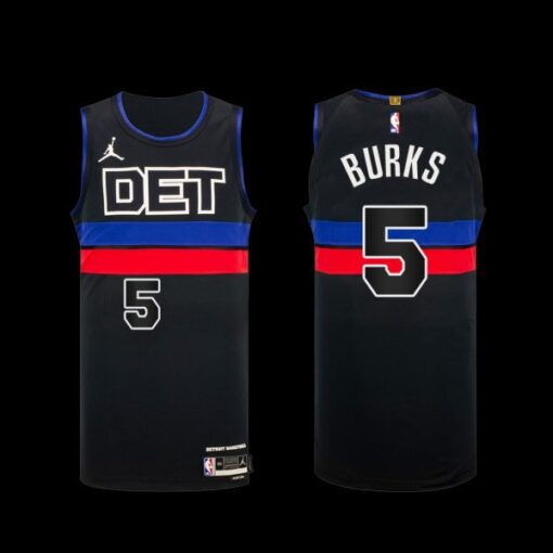 Detroit Pistons Alec Burks Statement Edition Black Jersey